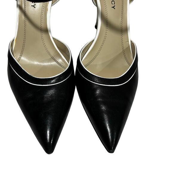 Ellen Tracy high heel strappy shoes black & white leather US 8M Boss Lady style - Picture 5 of 11